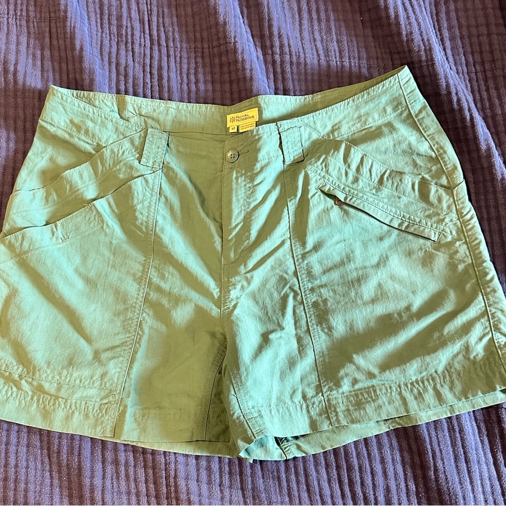 Royal Robbin’s turquoise shorts
